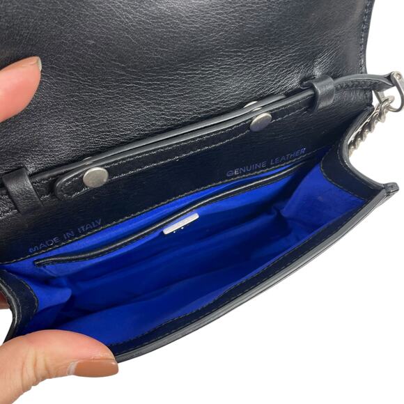 Tod's Double T Leather Wallet on Chain Silver Women Clutch Crossbody Bag - Picture 9 of 12